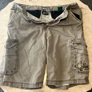 Billabong men’s olive green cargo shorts back pocket design size 34